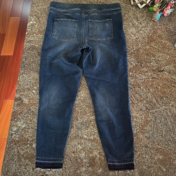 Spanx Distressed Ankle Jeans High Waist Blue Size 1X Skinny Jean Jegging - Picture 3 of 10